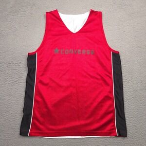 Converse Reversible Basketball Jersey Mens XL Red White Mesh Tank Top Shirt